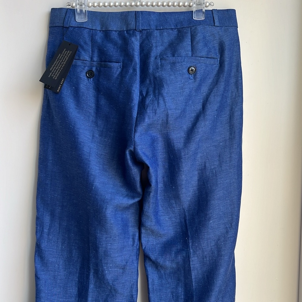 Banana Republic Logan-Fit Linen-Blend Pants Royal Blue - Picture 10 of 14